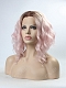 Pink Ombre Wavy Lob Synthetic Lace Front Wig