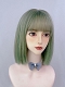 Evahair 2021 New Style Green Bob Short Straight Synthetic Wig with Bangs