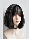 Evahair 2021 New Style Black and Silver Short Straight Synthetic Wig with Bangs