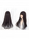Evahair Silver and Dark Brown Long Straight Synthetic Wig with Bangs