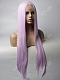 Super Long Lavender Gothic Style Straight Synthetic Lace Front Wig 