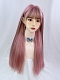 Evahair 2021 New Style Pink Mixed Long Straight Synthetic Wig with Bangs