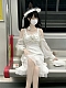 Evahair fashion cheongsam style white mesh lolita dress
