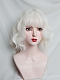 Evahair 2022 New Style Silvery White Short Wavy Synthetic Wig with Bangs