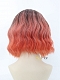 Pinky Orange Wavy Bob Synthetic Wig with Wispy Fringes