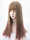 Evahair 2021 New Style Blonde to Pink Ombre Color Long Straight Synthetic Wig with Bangs