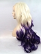 Evahair Fashion Style gold and purple gradient Long wavy Synthetic Wig