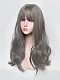 Evahair 2021 New Style Lolita Grey Long Wavy Synthetic Wig with Bangs