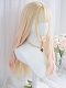 Evahair Blonde and Pink Mixed Color Long Wavy Synthetic Wig with Bangs