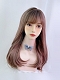 Evahair 2021 New Style Fuchsia Pink Long Straight Synthetic Wig with Bangs