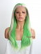 Evahair Green and Fore Pink Long Straight Synthetic Lace Front Wig 