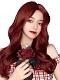 Wine red big wave centre parting vintage Lolita wig