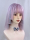 Evahair 2021 New Style Purple and Blue Mixed Color Short Straight Synthetic Wig with Bangs and Layered Hime Cut