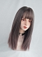 Evahair 2021 New Style Grey to Pink Ombre Long Straight Synthetic Wig with Bangs