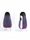 Evahair Bluish Purple Ombre Long Straight Synthetic Wig with Bangs