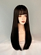 Evahair 2021 New Style Black Long Straight Synthetic Wig with Bangs and Hime Cut