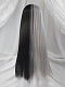 Evahair Half Black and Half White Long Straight Synthetic Wig with Bangs