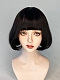 Evahair 2021 New Vintage Style Black Bob Short Synthetic Wig with Bangs