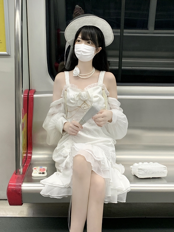 Evahair fashion cheongsam style white mesh lolita dress