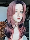 Preorder--Evahair 2021 New Style Grayish Pink and Black Mixed Color Medium Straight Synthetic Lace Front Wig