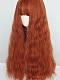 Evahair Dark Orange Long Wavy Synthetic Wig with Bangs