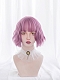Evahair Raspberry Pink Bob Wavy Synthetic Wig with Bangs