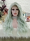 Evahair Green Mixed Color Long Wavy Synthetic Lace Front Wig