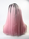 Pink T-color Medium Length Straight Synthetic Lace Front Wig 