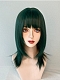 Evahair 2021 New Style Green Shoulder Length Straight Synthetic Wig with Bangs