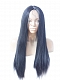 Evahair Fashion Style Blue Long Curly Synthetic Wig