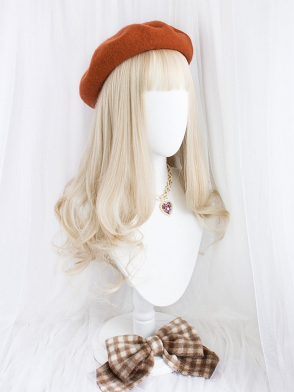 Evahair 2021 New Style Blonde Long Wavy Synthetic Wig with Bangs