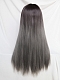 Evahair 2021 New Style Brownish Black to Silvery Grey Long Straight Synthetic Wig with Bangs