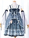 Evahair moon and musical note printed blue lolita dress