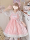 Evahair pink cat paw printed adorable lolita dress