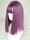 Evahair 2021 New Style Purple Medium Straight Synthetic Wig with Bangs