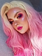 FLAMINGO PINK LONG WAVY SYNTHETIC LACE FRONT WIG