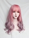 Evahair 2022 New Style Pink to Purple Ombre Long Wavy Synthetic Wig with Bangs