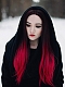 Brown to Red Ombre Color High Quality Synthetic Lace Front Wig