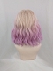 Evahair 2021 New Style Blonde to Purple Ombre Bob Wavy Synthetic Wig with Bangs