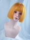 Evahair Yellowish Orange Short Bob Synthetic Wig with Bangs