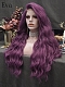 Evahair Purple Long Wavy Synthetic Lace Front Wig