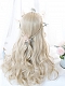 Evahair Beige Golden Color Long Wavy Synthetic Wig