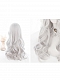 Evahair Silvery White Long Wavy Synthetic Wig with Bangs