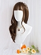 Evahair 2021 New Style Cute Brown Long Wavy Synthetic Wig with Bangs