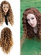 European and American style brown curly lace front wigs