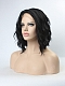 EvaHair Angled Cut Jet Black Wavy Bob Synthetic Lace Front Wig