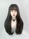 Evahair 2021 New Style Brownish Black Long Slight Wavy Synthetic Wig with Bangs