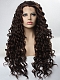 Dark Brown Long Curly Synthetic Lace Front Wig