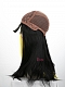 Evahair Half Black and Half Yellow Wefted Cap Long Staight Synthetic Wig with Bangs 