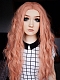 Lovely Peach with Slight Wavy Style Synthetic Lace Front Wig